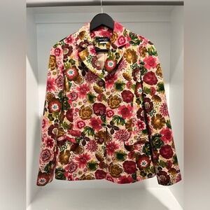 BeliSian women’s floral wool blend lined blazer with embellishments medium